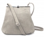 Mobile Preview: Ledertasche grau Leder Handtasche Damen Klipper M "STONE"