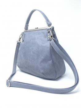 Blaue Ledertasche Damenhandtasche Klipper M+"BLUESKY"