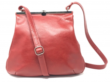 Rote Tasche aus Leder mit Klipverschluss "GRANAT"