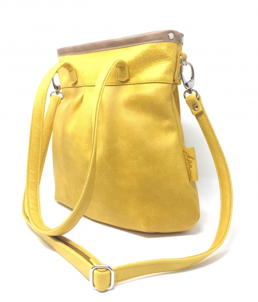 Ledertasche gelb Handtasche Leder Shelly "SAFRAN/MUSKAT"