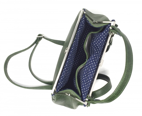 Grüne Ledertasche Handtasche aus Leder  Klipper S+ "SMARAGD"