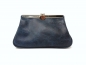 Preview: Blaue Kosmetiktasche Ledertasche klein Makeup "SAPHIR"