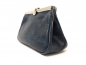 Preview: Blaue Kosmetiktasche Ledertasche klein Makeup "SAPHIR"
