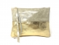 Preview: Clutch Lederetui Kosmetiktasche Utensilo "CREME/GOLD"