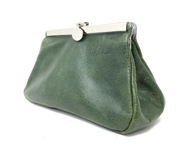Blaue Kosmetiktasche Ledertasche klein Makeup "SAPHIR"
