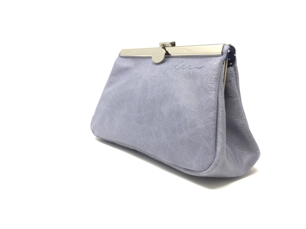 Kosmetiktasche Ledertasche blau Makeup Tasche "BLUESKY"